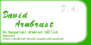 david armbrust business card